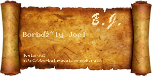 Borbély Joel névjegykártya