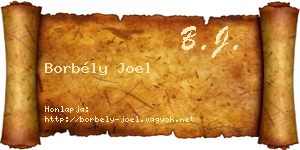 Borbély Joel névjegykártya
