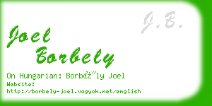 joel borbely business card